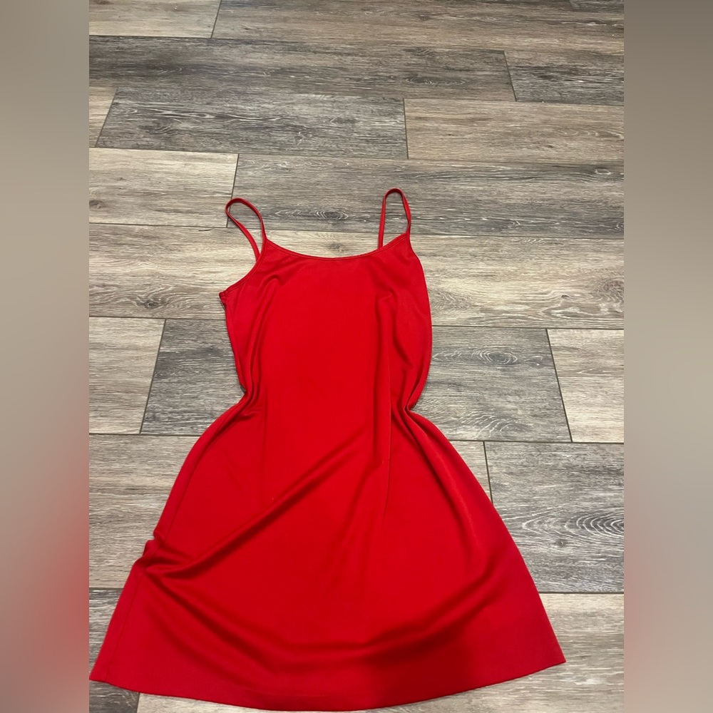 Sexy red slip dress